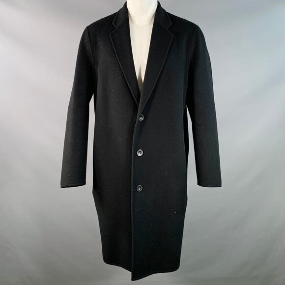 ACNE STUDIOS Size S Charles Black Wool Cashmere Notch Lapel Coat - Picture 1 of 5